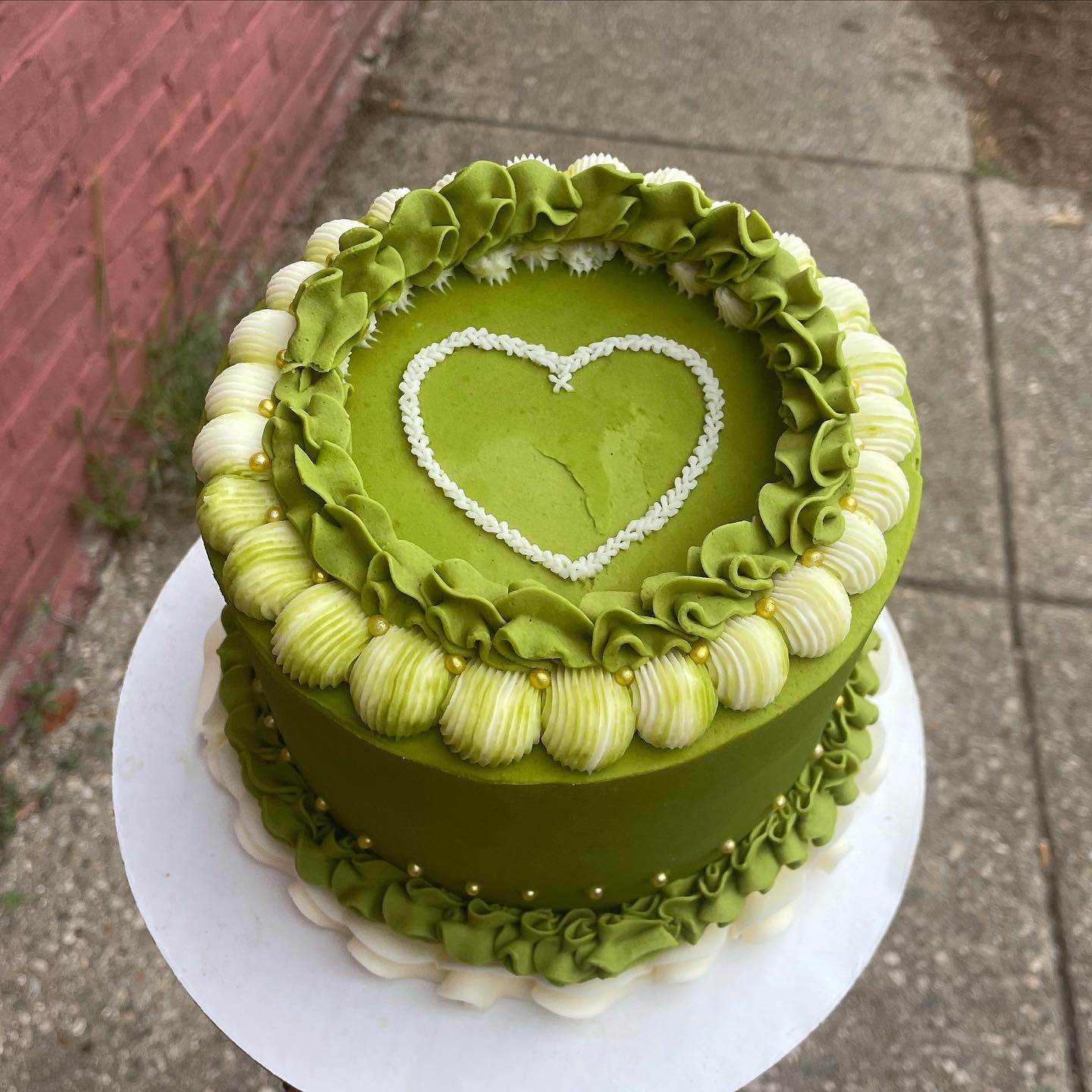 Cross Stitch Heart Cake – Baes Baekery
