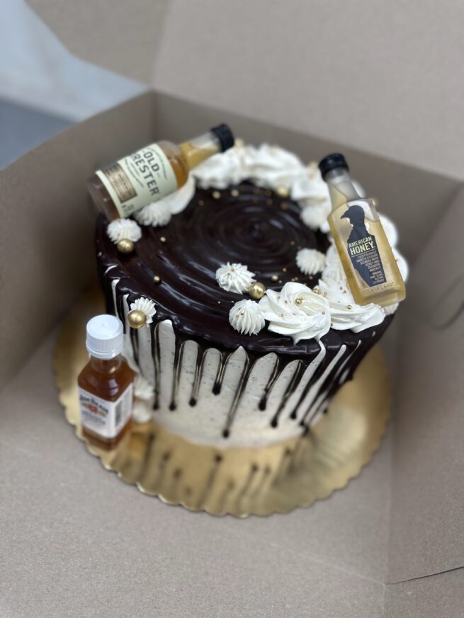 Bourbon Shooter Drip Cake