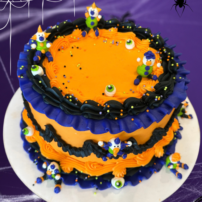 Halloween Buttercream Clown Cake Decorating Class